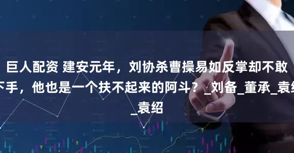 巨人配资 建安元年，刘协杀曹操易如反掌却不敢下手，他也是一个扶不起来的阿斗？_刘备_董承_袁绍